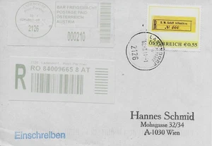 Austria 2011 pers. Foglietto R marca S.M. Nave Albatros raccomandata villaggio negozio - Foto 1 di 2