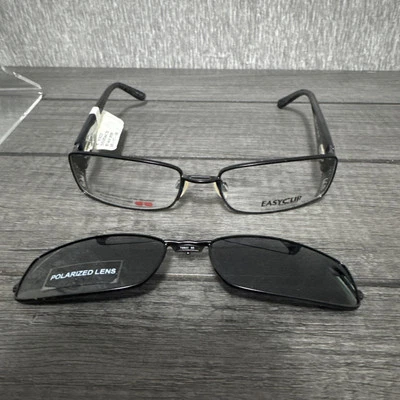 EASYCLIP T9922 55-17-135 NEGRO 90 FLEX Marco POLARIZADO Gafas de sol Clip Gafas Foto 1 de 4