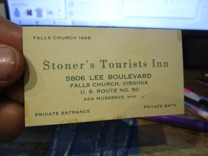 1941 Stoner's Tourists Inn Falls Church Virginia Hotel Motel Roadside Court Gone - Picture 1 of 1