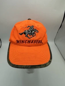 Vintage Winchester Blaze orange Tarnmuster Krempe Jagdhut Signaturen Druckknopflasche - Bild 1 von 8