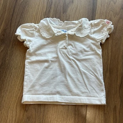 Camisa De Colección Osh Kosh Bebé Bgosh Niñas Cuello Floral Manga Volantes Blanca 12M Foto 1 de 4