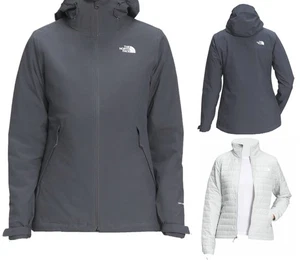 Giacca donna The North Face Carto Triclimate con fodera isolata zip grigio MD - Foto 1 di 5