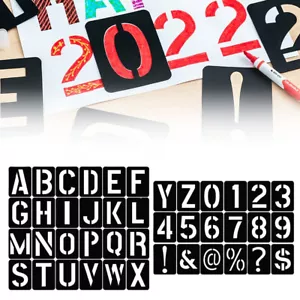 42X Plastic Letter Number Symbol Stencils Diy Wall And Furniture Painting - Picture 1 of 8