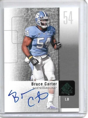 2011 SP Authentic BRUCE CARTER ON CARD AUTO RC SSP #12 DALLAS COWBOYS TARHEELS! - Image 1 of 2