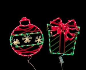 Design Group Lighted Christmas Ornament & Present Silhouette Indoor Outdoor - Picture 1 of 11