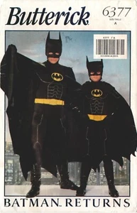 UNCUT FF Sewing Pattern Butterick 6377 BATMAN RETURNS Costume Size Mens XS-L - Picture 1 of 1