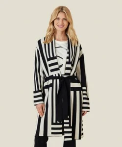 Masai Litzy Stripe Longline Cardigan, Black RRP £160 - Picture 1 of 5