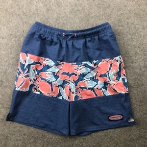 Vineyard Vines Swim Trunks Boys Medium Blue Pink Floral Beach - Picture 1 of 11