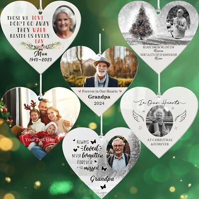 HOWSON LONDON Personalised Photo Remembrance Bauble Christmas Tree Decoration Memorial Gifts