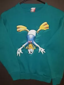 Vintage 1990s Walt Disney World Land SweatShirt Donald Duck Youth Large USA Made - Bild 1 von 11