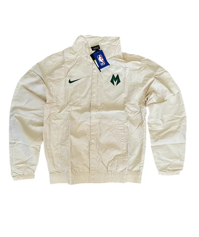 Nike Milwaukee Bucks Cream City Series DNA Tan Snap Jacket Men’s Size Small NWT Cover