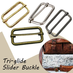38mm Rectangle Metal Tri Glider Straps Adjusters Buckle With Slider Backpacks - Picture 1 of 30