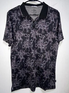 Polo de golf LEG3ND para hombre elástico extremo azul floral talla mediana - Imagen 1 de 5