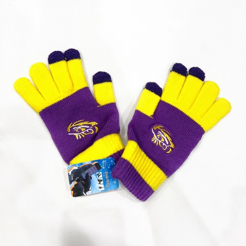 NCAA Logo LSU Tigers football Stretch Knit Gloves with Texting Tips - New Cover