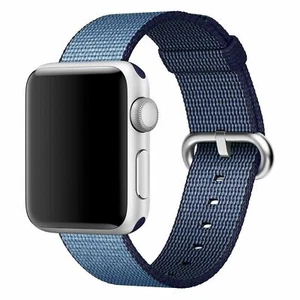 NEUF bracelet en nylon tissé pour Apple Watch 38 mm MARINE/TAHOE BLEU MP222AM/A bracelet - Photo 1 sur 2