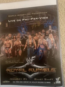WWE Royal Rumble 2001 Signed 1Poster WWF Bubba Ray D-Von Dudley Kane Kurt Angle - Picture 1 of 2