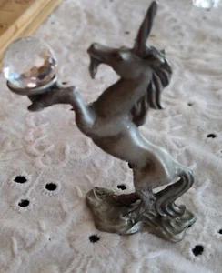 Vntg 1995 Spoontique 2.3" Pewter/Crystal UNICORN Figure #402 - Picture 1 of 5