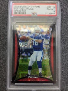 2008 BOWMAN CHROME PEYTON MANNING X-FRACTOR#BC113#D111/250 PSA 8 NM-MINT - Bild 1 von 2