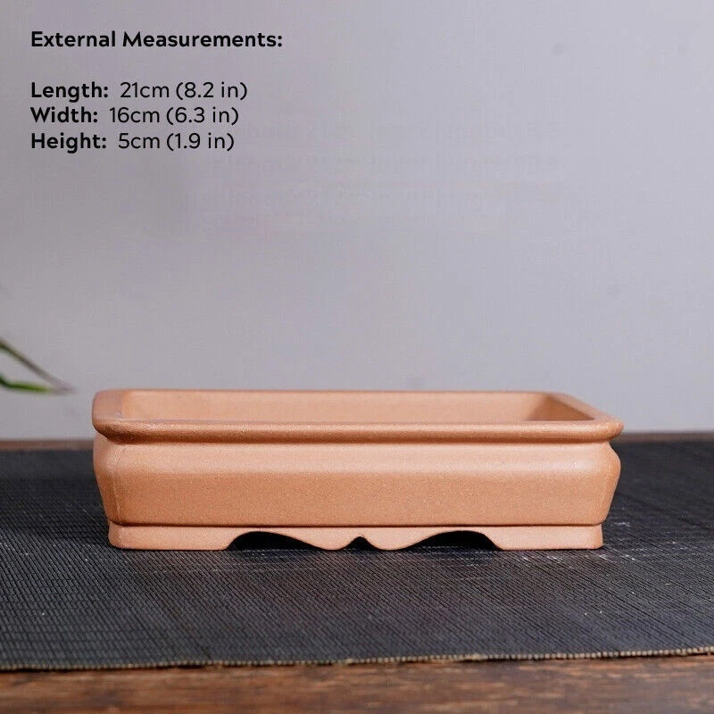 7-12" Large Rectangular Bonsai Pot Traditional Chinese Unglazed Purple Sand Pots - Image 1 of 4