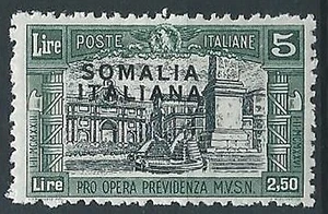 1927 SOMALIA MILIZIA 5 LIRE MH * - ED984 - Picture 1 of 1