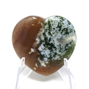 Corazón de piedra de ágata de musgo #936 - 40 mm o 1,5" - Piedra preciosa de bolsillo de amor de San Valentín - Imagen 1 de 6