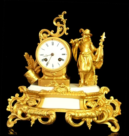 19 th CENTURY, FRENCH EMPIRE CLOCK, signed "JAPY" ALLEGORY TO ROYALTY, WORKS Cover