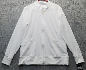 Chaqueta Cherokee Activewear Para Hombre Mediana Blanca Iflex Cuello Alto Cremallera Completa - Imagen 1 de 10