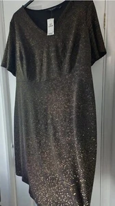 BNWT DOROTHY PERKINS GLITTERY EVENING COCKTAIL DRESS SIZE 24 26 NEW PLUS CURVE - Picture 1 of 5