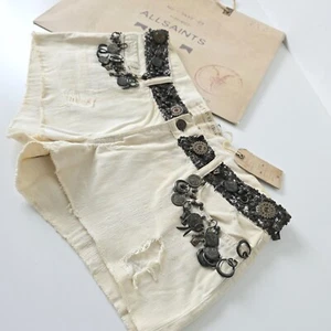 IMPRESIONANTES PANTALONES CORTOS DE MEZCLILLA PARA MUJER ALL SAINTS TRIBAL RIGGER LOWE EMBELLECIDOS EDICIÓN LIMITADA 30 - Imagen 1 de 24