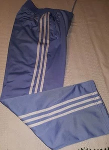 Adidas pants light blue unisex 2 zippered pockets size medium kids 26 x 30 - Picture 1 of 4