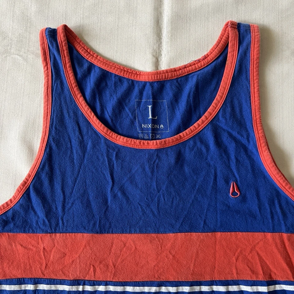 Nixon Shirt Mens S/M Youth L Tank Top Orange White Watch Embroidered Surf 2693 - Image 1 of 4