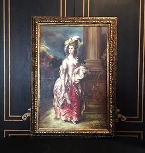 1970's hand made reproduction oil painting french aristocrate. - Picture 1 of 5