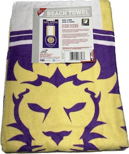 NEU Orlando City Fußball Club Strandtuch 30" x 60" lila gold weiß Soft Touch - Bild 1 von 2