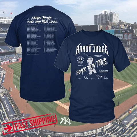 Aaron Judge 62 Home Run Tour 2022 T-shirt Gift For Ny Yankees Fan All Size S-3xl Cover