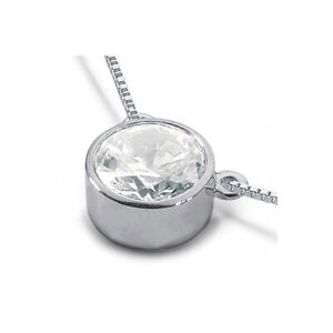 1.31 CT G-SI2 Round Cut Earth Mined Certified Diamond 950 PL. Solitaire Pendant