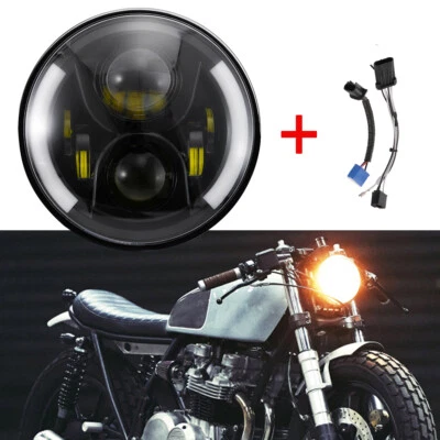 Projetor DRL sinais de mudança de direção LED farol de motocicleta 7" para Kawasaki KZ650 KZ750 - Imagem 1 de 4