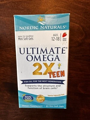 Nordic Naturals Ultimate Omega 2X Adolescente, Fresa - 60 Mini Geles Suaves - 1120 Mg Foto 1 de 4