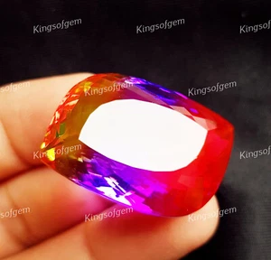 Piedra de vidrio doblete de 88 quilates turmalina multicolor piedra de corte elegante piedra preciosa suelta - Imagen 1 de 7