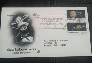 WELTRAUMERKUNDUNGSSERIE... BRIEFMARKENHÜLLE ZUM ERSTEN TAG. . 1991.. POSTGEDENKSTÄTTE. - Bild 1 von 4