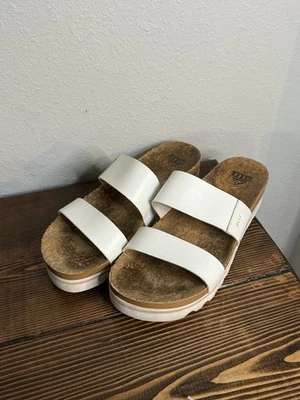 Sandalias de plataforma alta Reef Cushion Vista para mujer talla 10 blancas acolchadas de corcho Foto 1 de 4