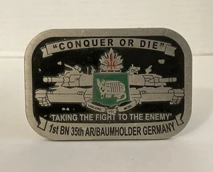 Conquer or Die Taking the Fight to the Enemy US and Germany Military Belt Buckle - Picture 1 of 6