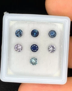 Natural Multi Color Tourmaline Lot 2.26 Carat 3.5x3.5 MM Round Shape Faceted Lot - Picture 1 of 5