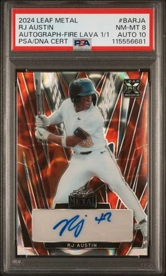 2024 Leaf Metal AUTO Fire Lava 1/1 R.J. AUSTIN Vanderbilt Commodores PSA 8 10 - Image 1 of 2
