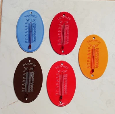 ARÉMAIL EMALIA LOT DE 2 THERMOMETRES EMAILLES UNIS EMAIL OVALE NEUF