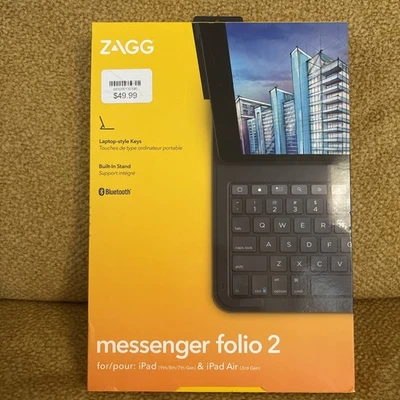 Teclado y funda Zagg Messenger Folio 2 para iPad de 10,2" 9ª/8ª/7ª generación Foto 1 de 4