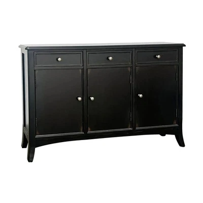 Laurelton Three-Drawer Sideboard - Black - Rustic - Image 1 of 3