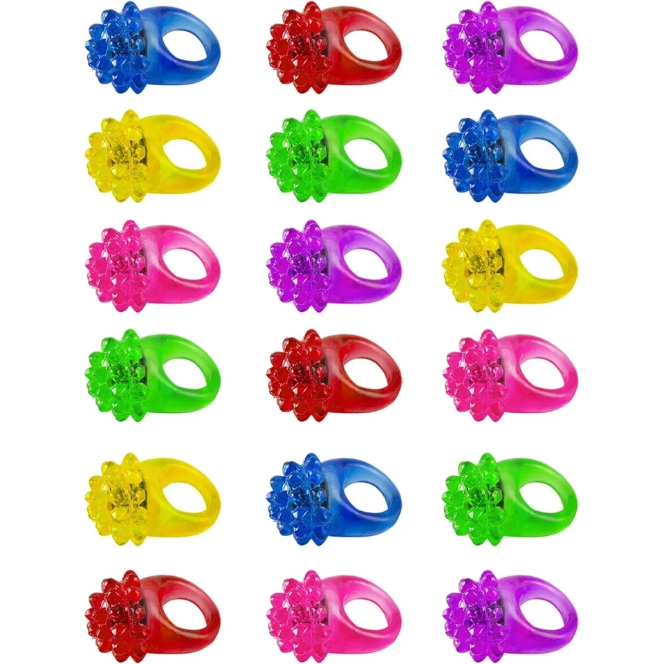 Super Z Outlet SZ161 Assorted Flashing Colorful LED Light Up Bumpy Jelly Rubber