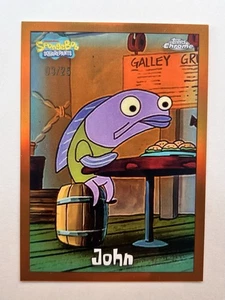 2025 Topps Chrome SpongeBob - John /25 - Orange Refractor #102 SUPER SHORT PRINT - Picture 1 of 8