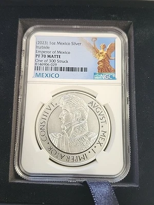 2023 Iturbide 1oz Silver NGC Pf70 Matte  Mexico Emperador - Image 1 of 4