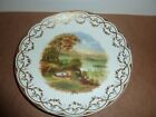 19THCENTURY ENGLISH CHINA 25.4CM PLATE WITH LANDSCAPE LAKE SCENERY &PICNIC PARTY